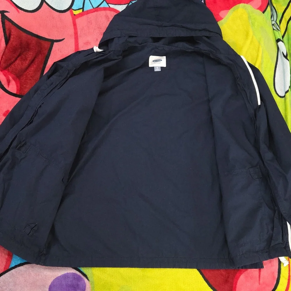 Old Navy Men's Navy Hooded Jacket with White Accents 💙2 for$30